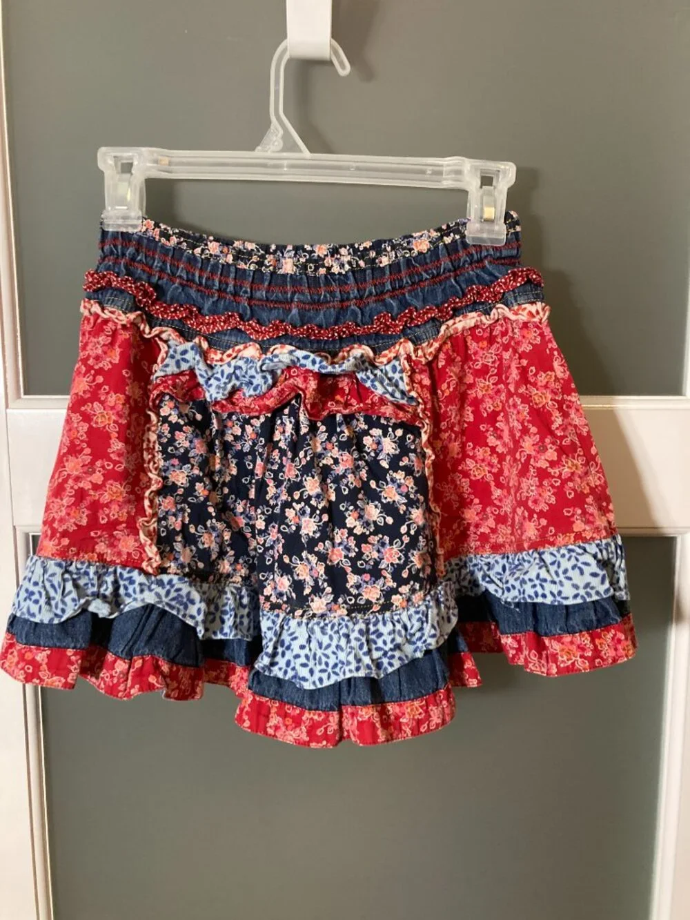 Oilily Denim Ruffle Twirly Swing Skirt - 104. 4 5 6